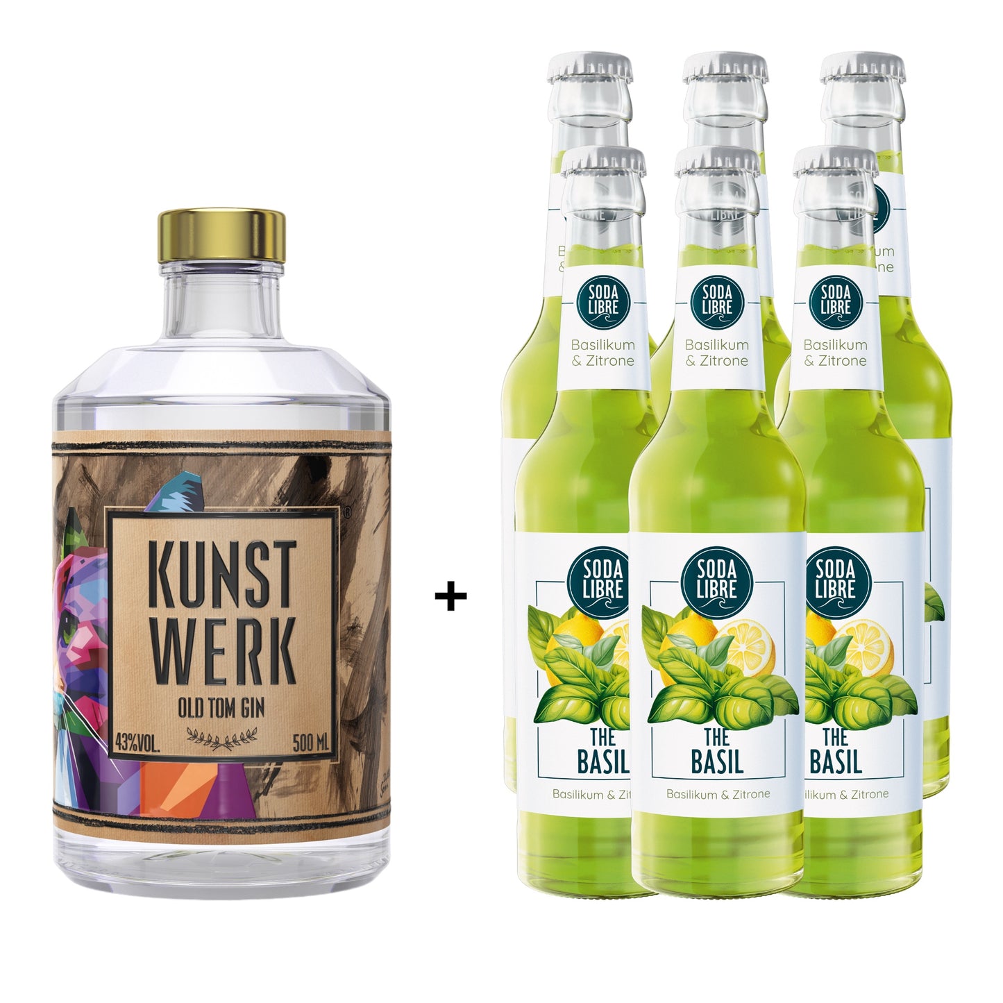 KUNSTWERK Old Tom Gin + The Basil Zitronenlimonade u. Basilikum